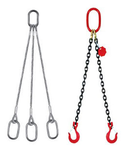 Loading chains and steel wire rope lockets